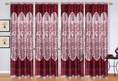 

Stella Creations 214 cm (7 ft) Polyester Door Curtain (Pack Of 4)(Printed, Maroon)