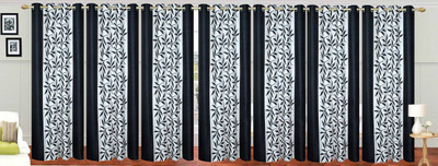 

Stella Creations 274 cm (9 ft) Polyester Long Door Curtain (Pack Of 7)(Printed, Black)