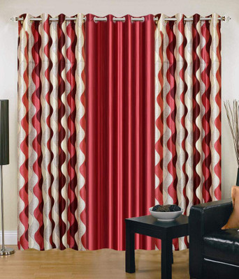 

JT International 213.36 cm (7 ft) Polyester Door Curtain (Pack Of 2)(Floral, Multicolor)