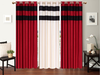

Furnishing Zone 274 cm (9 ft) Polyester Long Door Curtain (Pack Of 3)(Plain, Multicolor)