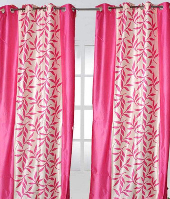 

Super India 215 cm (7 ft) Polyester Door Curtain (Pack Of 2)(Floral, Pink)