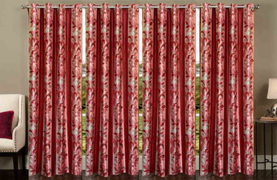 

Stella Creations 214 cm (7 ft) Polyester Door Curtain (Pack Of 4)(Printed, Maroon)