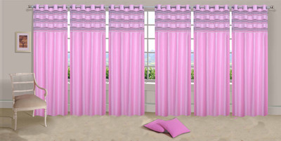 

Ville Style 214 cm (7 ft) Polyester Door Curtain (Pack Of 6)(Solid, Baby Pink)