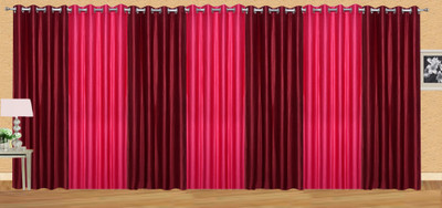 

Ville Style 153 cm (5 ft) Polyester Window Curtain (Pack Of 7)(Solid, Maroon, Pink)