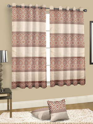 

Cortina 150 cm (5 ft) Jacquard Window Curtain Single Curtain(Abstract, Multicolor)