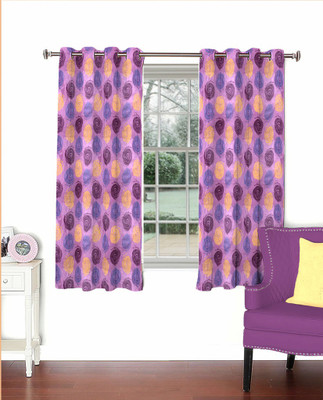 

Skipper 153 cm (5 ft) Polyester Window Curtain Single Curtain(Geometric, Purple)