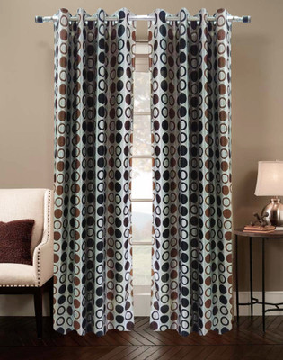 

Urban Arts 213.36 cm (7 ft) Polyester Door Curtain (Pack Of 2)(Self Design, Brown)