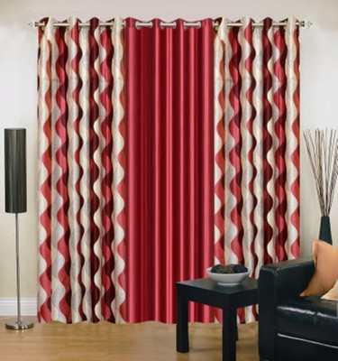 

Super India 215 cm (7 ft) Polyester Door Curtain (Pack Of 3)(Plain, Mahroon)