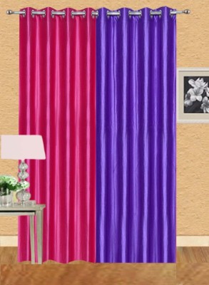 Stella Creations 214 cm (7 ft) Polyester Room Darkening Door Curtain (Pack Of 2)(Solid, Purple, Pink)