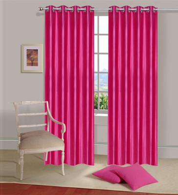 

NEW TRENDS 212 cm (7 ft) Polycotton Door Curtain (Pack Of 2)(Plain, MAGENTA)