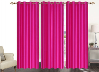 

Furnishing Zone 213 cm (7 ft) Polyester Door Curtain (Pack Of 3)(Plain, Pink)