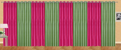 

Stella Creations 214 cm (7 ft) Polyester Door Curtain (Pack Of 8)(Solid, Pink, Light Green), Light green;pink