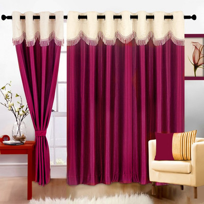 

Zesture 211 cm (7 ft) Polyester Door Curtain (Pack Of 2)(Solid, Pink)