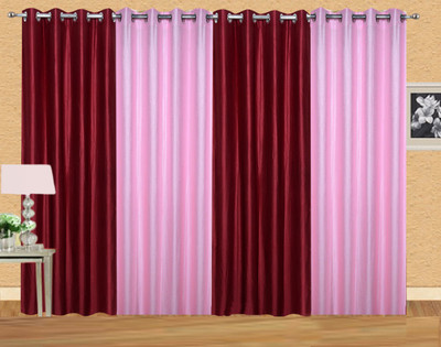 

Stella Creations 214 cm (7 ft) Polyester Door Curtain (Pack Of 4)(Solid, Maroon, Pink)