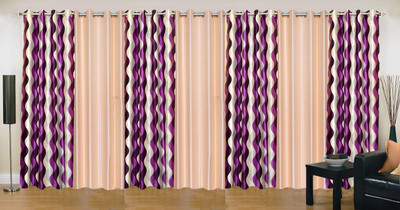 

Ville Style 214 cm (7 ft) Polyester Door Curtain (Pack Of 7)(Abstract, Purple, Cream), Cream;purple