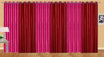 

Ville Style 214 cm (7 ft) Polyester Door Curtain (Pack Of 6)(Solid, Pink, Red)