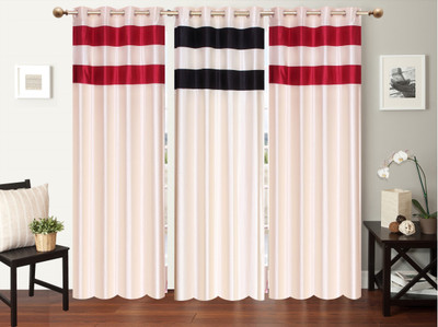 

Furnishing Zone 152 cm (5 ft) Polyester Window Curtain (Pack Of 3)(Plain, Multicolor)