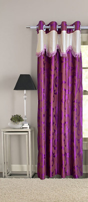 

Trendy Home 203.2 cm (7 ft) Polyester Door Curtain Single Curtain(Printed, Purple)