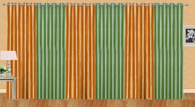

Ville Style 275 cm (9 ft) Polyester Long Door Curtain (Pack Of 6)(Solid, Gold, Light Green)
