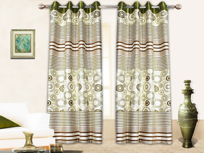

STRINGS 274 cm (9 ft) Jacquard Window & Door Curtain (Pack Of 2)(Floral, Multicolor)