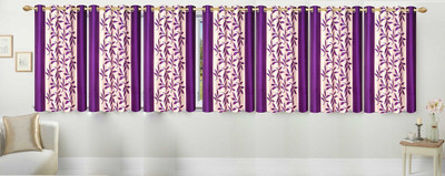 

Ville Style 153 cm (5 ft) Polyester Window Curtain (Pack Of 7)(Floral, Purple)