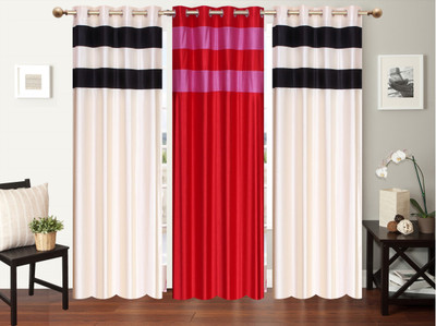

Furnishing Zone 274 cm (9 ft) Polyester Long Door Curtain (Pack Of 3)(Plain, Multicolor)