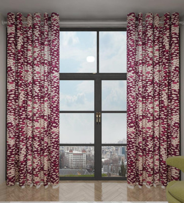 

Home Candy 212 cm (7 ft) Polyester Door Curtain (Pack Of 2)(Printed, Pink)