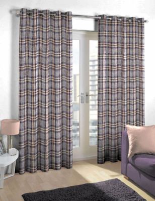 

Skipper 275 cm (9 ft) Blends Long Door Curtain Single Curtain(Geometric, Purple)