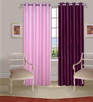 

Excel Bazaar 214 cm (7 ft) Polycotton Door Curtain (Pack Of 2)(Plain, Light-Pink-Wine)