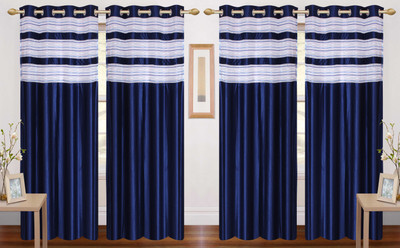 

Wonder Fab 274.32 cm (9 ft) Polyester Long Door Curtain (Pack Of 4)(Printed, Blue)