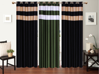 

Furnishing Zone 274 cm (9 ft) Polyester Long Door Curtain (Pack Of 3)(Plain, Multicolor)