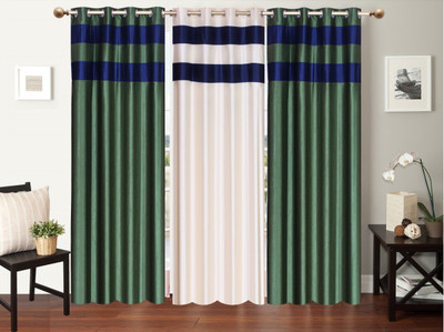 

Furnishing Zone 274 cm (9 ft) Polyester Long Door Curtain (Pack Of 3)(Plain, Multicolor)