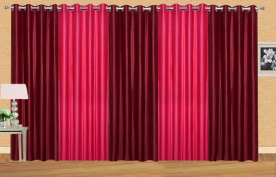 

Ville Style 153 cm (5 ft) Polyester Window Curtain (Pack Of 5)(Solid, Maroon, Pink)