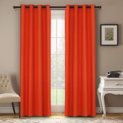 

Soumya Furnishings 157 cm (5 ft) Cotton Window Curtain Single Curtain(Solid, Orange)