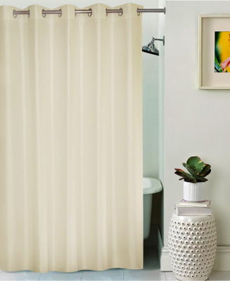 

Lushomes Polyester Shower Curtain 210 cm (7 ft) Single Curtain(Self Design Cream)