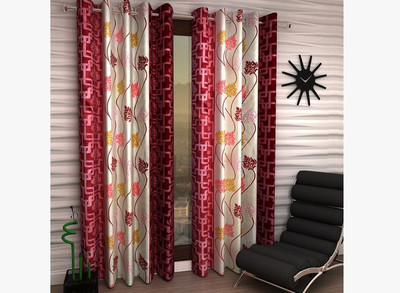 

Home Fantasy 152 cm (5 ft) Polyester Window Curtain (Pack Of 2)(Abstract, Multicolor)
