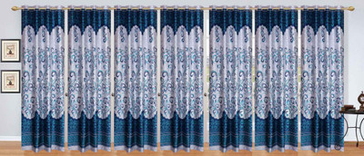 

Ville Style 275 cm (9 ft) Polyester Long Door Curtain (Pack Of 7)(Floral, Light Blue)