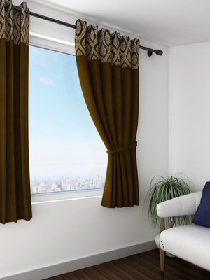 

Swayam 152 cm (5 ft) Polyester Window Curtain Single Curtain(Floral, Brown, Beige), Beige;brown
