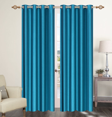 

Furnishing Zone 152 cm (5 ft) Polyester Window Curtain (Pack Of 2)(Plain, Light Blue)