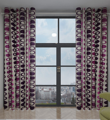 

Home Candy 212 cm (7 ft) Polyester Door Curtain (Pack Of 2)(Solid, Purple)