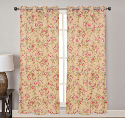 

Elan 210 cm (7 ft) Cotton Door Curtain Single Curtain(Printed, Pink)