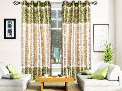 

STRINGS 274 cm (9 ft) Jacquard Window & Door Curtain (Pack Of 2)(Floral, Multicolor)