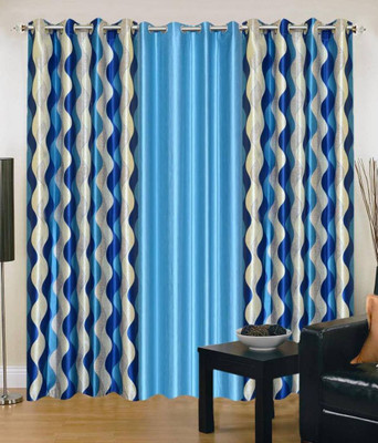

Jojo Designs 215 cm (7 ft) Polyester Door Curtain (Pack Of 3)(Printed, Blue)