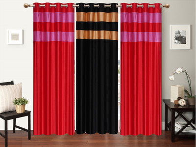 

Furnishing Zone 274 cm (9 ft) Polyester Long Door Curtain (Pack Of 3)(Plain, Multicolor)