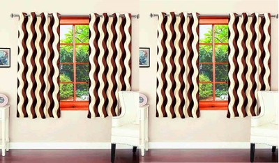 

Zesture 150 cm (5 ft) Polyester Window Curtain (Pack Of 4)(Abstract, Multicolor)