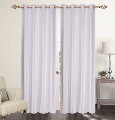 

Furnishing Zone 274 cm (9 ft) Polyester Long Door Curtain (Pack Of 2)(Plain, White)