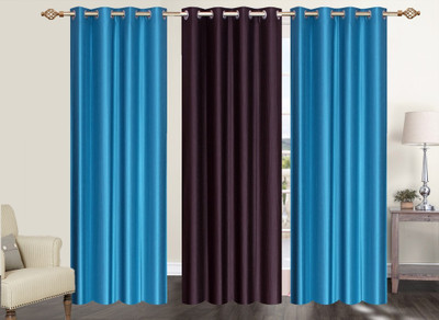 

Furnishing Zone 274 cm (9 ft) Polyester Long Door Curtain (Pack Of 3)(Plain, Brown)