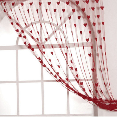 

Handloom Hut 210 cm (7 ft) Net Door Curtain (Pack Of 2)(Striped, Maroon Heart)