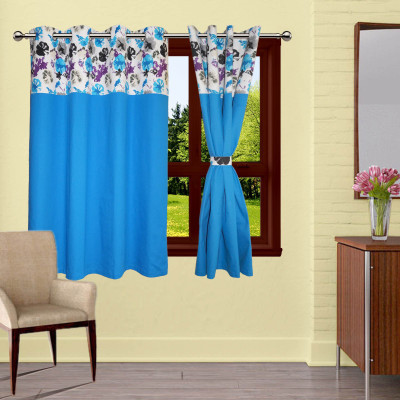 

Lushomes 152.4 cm (5 ft) Cotton Window Curtain Single Curtain(Printed, Blue)