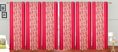 

Ville Style 214 cm (7 ft) Polyester Door Curtain (Pack Of 6)(Floral, Pink)